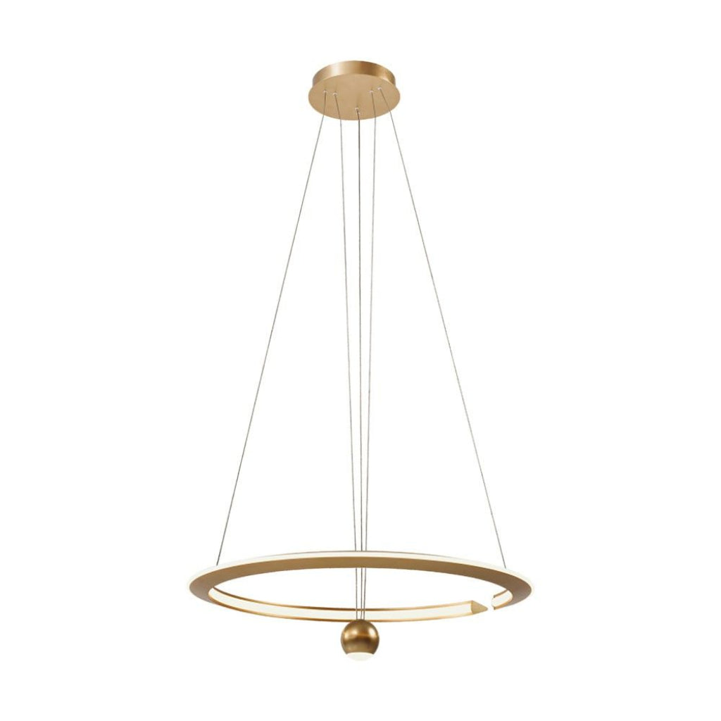 V-TAC Lampadario LED a Sospensione Circolare 46W dal Design Regolabile Moderno e Elegante in Metallo Colore Oro Spazzolato 3000K V-TAC Lampadario LED a Sospensione Circolare 46W dal Design Regolabile Moderno e Elegante in Metallo Colore Oro Spazzolato 3000K